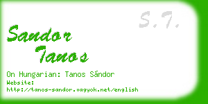 sandor tanos business card