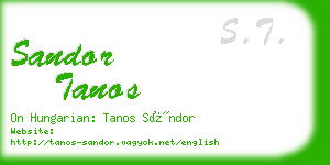 sandor tanos business card